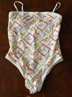 NWOT Abercrombie & Fitch Cheeky One-piece Swimsuit, Lobster Print, XL Tall